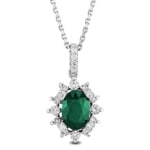 Collier or gris 750/18 ct, diamants 0.26 ct H/si & émeraude1.23 ct - AN-097267-SMA-WG