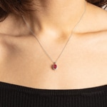 Collier 750/18 K Weissgold, Diamanten 0.28 ct H/si & Rubin 1.09 ct - AN-095813-RUB-WG