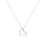 Collier 750/18 K Weissgold Herz mit Diamanten 0.02 ct