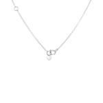 Collier 750/18 K Weissgold Herz mit Diamanten 0.02 ct - KE-73615-WG