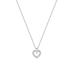 Collier 750/18 K Weissgold Herz mit Zirkonia