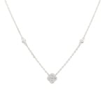 Necklace 750/18 K White Gold Cloverleaf with Diamonds 0.21 ct H/si