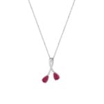 Collier 750/18 K Weissgold mit 2 Rubinen