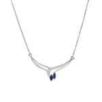 Necklace 750/18 K White Gold with 2 Sapphires 0.22ct.