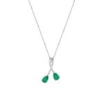 Collier 750/18 K Weissgold mit 2 Smaragden