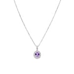 Collier 750/18 K Weissgold mit Amethyst oval und Zirkonia