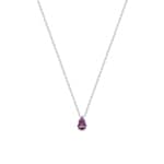 Collier or gris 750/18 ct avec améthyste