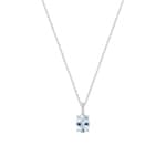 Necklace 750/18 K White Gold with oval Aquamarine & Cubic Zirconia