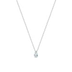 Collier or gris 750/18 ct avec aigue-marine