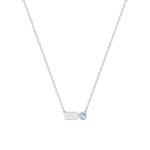 Collier 750/18 K Weissgold mit Blautopas rund