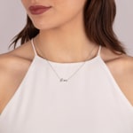 Collier 750/18 K Weissgold Love mit Diamanten 0.03 ct H/si - KE-57606-WG