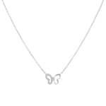 Collier 750/18 K Weissgold mit Diamanten 0.04 ct H/si, Schmetterling