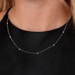 Collier or gris 750/18 ct avec diamants 0.08 ct H/si - AR-74417-WG