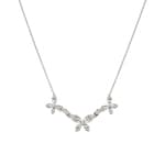 Necklace 750/18 K White Gold with Diamonds 0.25 ct H/si, Butterflies