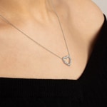 Collier or gris 750/18 ct avec diamants 0.50 ct H/si - AN-69179-WG