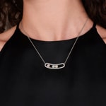 Collier or gris 750/18 ct avec diamants 0.61 ct H/si - KE-12443-WG