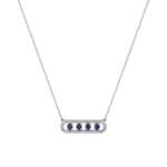 Collier 750/18 K Weissgold mit Saphiren & Zirkonia
