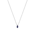 Collier or gris 750/18 ct avec saphir & diamant 0.01 ct