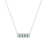 Collier 750/18 K Weissgold mit Smaragden & Zirkonia