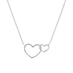 Collier 750/18 K Weissgold mit verbundenen Herzen