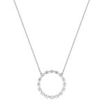 Collier or gris 750/18 ct avec zircones