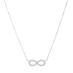 Necklace 750/18 K White Gold with Cubic Zirconia, Infinity