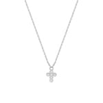 Collier 750/18 K Weissgold mit Zirkonia, Kreuz