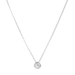 Collier or gris 750/18 ct avec zircone Ø 6mm