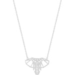 Necklace 925 Silver rhodium-plated 42cm, Elephant
