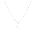 Necklace 925 Silver rhodium-plated 42cm, Flamingo