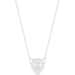 Necklace 925 Silver rhodium-plated 42cm, Leopard