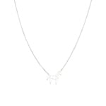 Necklace 925 Silver rhodium-plated 42cm, Horse