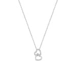 Necklace 925 Silver rhodium-plated Hearts with Cubic Zirconia 43cm