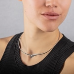 Collier 925 Silber rhodiniert mit Zirkonia 42cm - ASCF10Z41