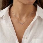 Collier 925 Silber rhodiniert mit Zirkonia 43cm - ACA138Z40
