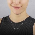 Collier 925 Silber rhodiniert mit Zirkonia 43cm, Lorbeerzweig - 332305.1