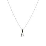 Necklace 925 Silver rhodium-plated with black and white Cubic Zirconia 43cm
