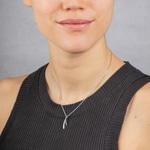 Necklace 925 Silver rhodium-plated with black and white Cubic Zirconia 43cm - ASCS38NZ