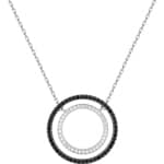 Collier 925 Silber rhodiniert mit Zirkonia schwarz / weiss 43cm