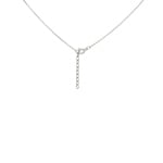 Collier 925 Silber rhodiniert Herz mit Zirkonia schwarz / weiss 43cm - ASCV99NZ