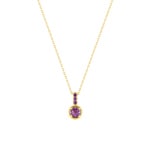 Collier mit Anhänger 375/9 K Gelbgold mit Amethyst