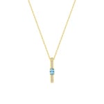 Collier mit Anhänger 375/9 K Gelbgold mit Blautopas & Zirkonia