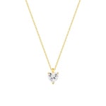 Collier mit Anhänger 375/9 K Gelbgold mit Zirkonia Herz