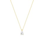 Collier mit Anhänger 375/9 K Gelbgold mit Zirkonia Tropfen 7.0mm