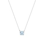 Collier mit Anhänger 375/9 K Weissgold mit Blautopas Kissen