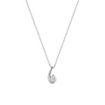 Collier mit Anhänger 375/9 K Weissgold mit Zirkonia