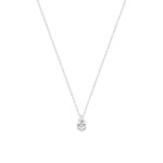 Collier mit Anhänger 375/9 K Weissgold mit Zirkonia Tropfen 6.0mm