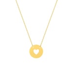 Collier mit Anhänger 750/18 K Gelbgold 42cm, Herz