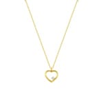 Collier mit Anhänger 750/18 K Gelbgold Herz mit Zirkonia