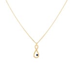 Collier mit Anhänger 750/18 K Gelbgold Infinity mit Saphir